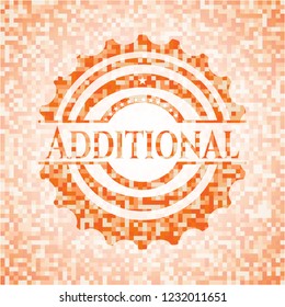 Additional abstract emblem, orange mosaic background