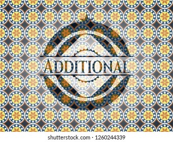 Additional arabic badge. Arabesque decoration.