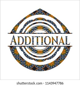 Additional arabic badge background. Arabesque decoration.