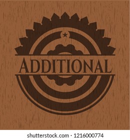 Additional badge with wooden background