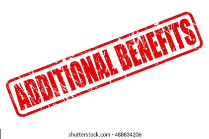 ADDITIONAL BENEFITS red stamp text on white