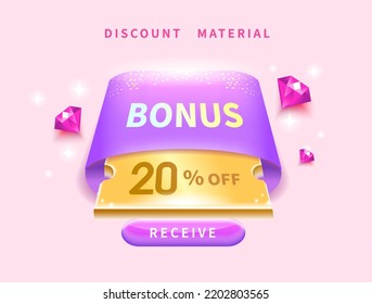 Additional bonus 20% off on vector red packets. Illustration of winning prizes in casino or game.