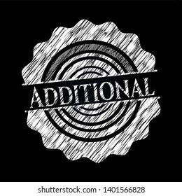 Additional chalkboard emblem on black board. Vector Illustration. Detailed.