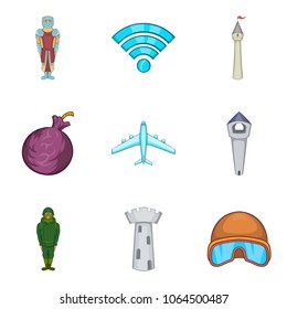 Additional damage icons set. Cartoon set of 9 additional damage vector icons for web isolated on white background