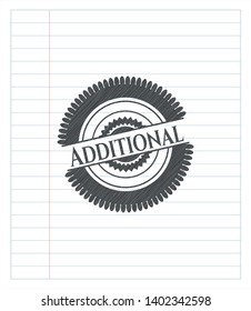 Additional emblem draw with pencil effect. Vector Illustration. Detailed.
