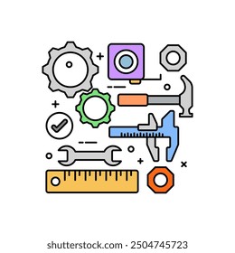 Additional Equipments Fill Color Icon, Vector illustration