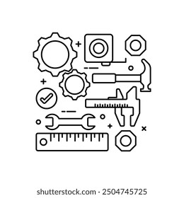 Additional Equipments Outline Icon, Vector illustration