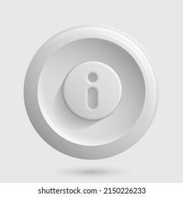 Información adicional Icono 3d. Elemento de diseño redondo blanco. Ilustración del vector