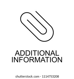 Additional Information Line Icon. Element Of Human Resources Signs With Name For Mobile Concept And Web Apps. Thin Line Additional Information Line Icon Can Used For Web And Mobile On White Background