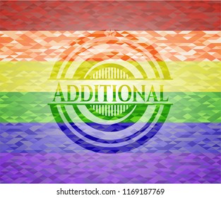 Additional on mosaic background with the colors of the LGBT flag