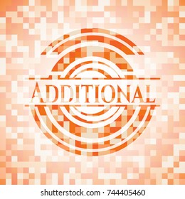 Additional orange mosaic emblem with background