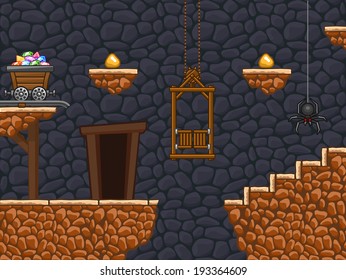 Additional part of my gold mine background with different objects.