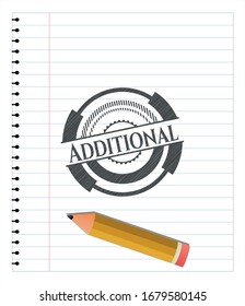 Additional pencil emblem. Vector Illustration. Detailed.