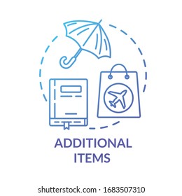 Additional permitted items concept icon. Carry on and hand luggage airport control idea thin line illustration. Allowed baggage. Vector isolated outline RGB color drawing