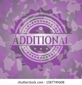 Additional pink and purple on camo pattern. Vector Illustration. Detailed.