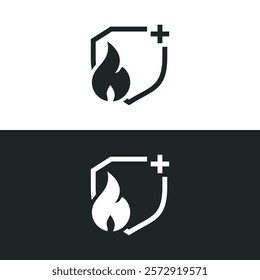 Additional Protection in Fire Insurance icon isolated on white background. Vector illustrations are made with vector-based software, not AI generated results.