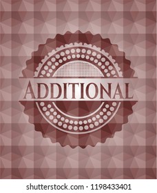 Additional red seamless emblem with geometric pattern background.