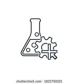 Additional research. Vector linear icon isolated on white background.