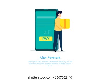 additional services after transacting online. After Payment Concept. 3d Isometric Vector Illustration.