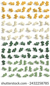 An additional set of cubes for puzzles. Isolated on white background. Vector illustration.