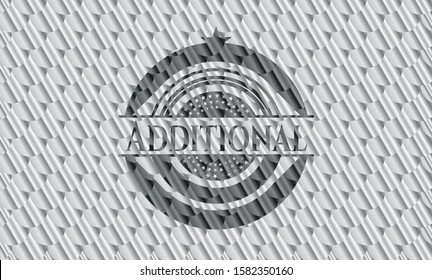 Additional silver color badge. Scales pattern. Vector Illustration. Detailed.