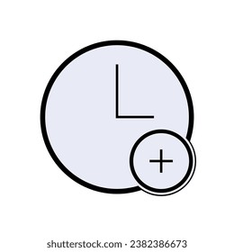 Additional Time Icon. Increase Duration Symbol.