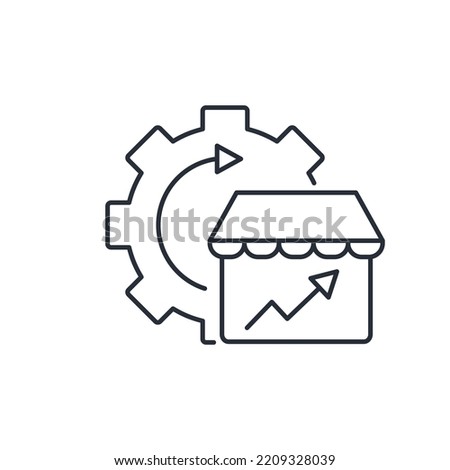 Additional trading technologies. Sales growth. Vector linear icon isolated on white background.