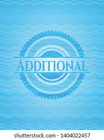 Additional water concept emblem background. Vector Illustration. Detailed.