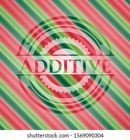 Additive christmas badge background. Vector Illustration. Detailed.
