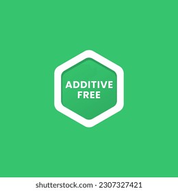 Additive Free Icon or Additive Free Label Vector Isolated in Flat Style. Additive Free icon for product packaging design element. Additive Free label for product design element.