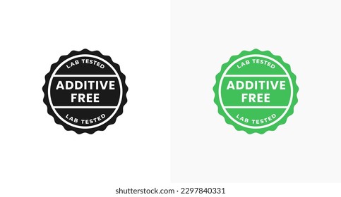 Additive Free Stamp or Additive Free Label Vector Isolated in Flat Style. Best Additive Free Stamp for product packaging design element. Additive Free Label for product design element.