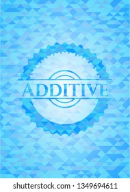 Additive light blue mosaic emblem