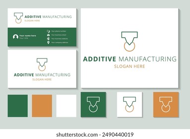 Additive manufacturing logo concept featuring a 3d printer nozzle extruding material