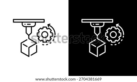 Additive Manufacturing White Icon Set Design