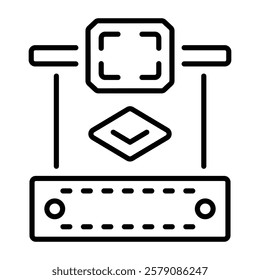 Additive printing bed, line style icon