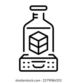 Additive printing bottle, line style icon