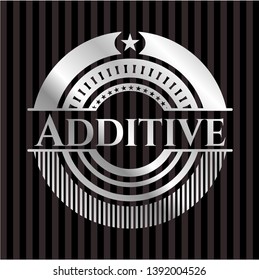 Additive silvery badge or emblem. Vector Illustration. Mosaic.