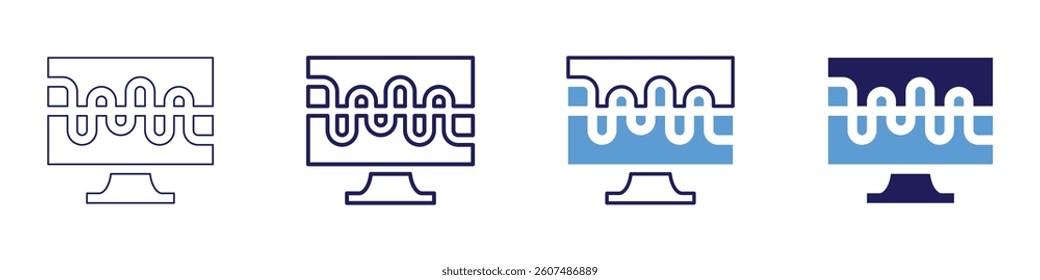 Additive synthesis icon in 4 different styles. Thin Line, Line, Bold Line, Duotone. Duotone style. Editable stroke.