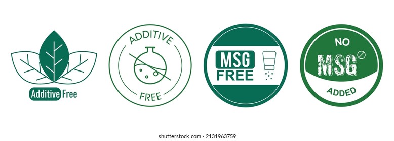 additive-free, and msg free icon set vector illustration 