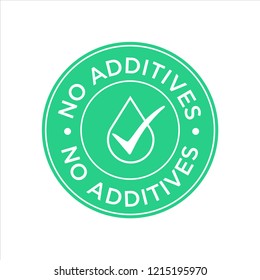 Additives free. Green and white round icon