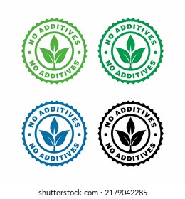 Additives free. Green and white round icon