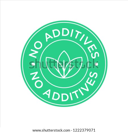 Additives free. Green and white round icon