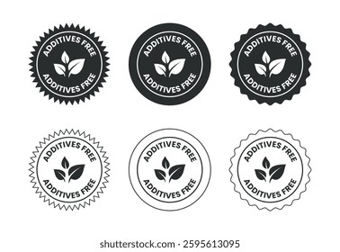 Additives free icon design illustration. No additives symbol for food packaging