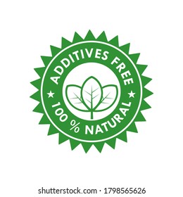 Additives free logo template illustration. Vector logo skincare cosmetic or skin and health safe product with no paraben package design