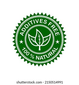 Additives free logo template illustration. Vector logo skincare cosmetic or skin and health safe product with no paraben package design