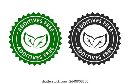 Additives free logo template illustration. Vector logo skincare cosmetic or skin and health safe product with no paraben package design