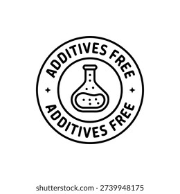 Additives free round emblem line art style vector illustration graphic design