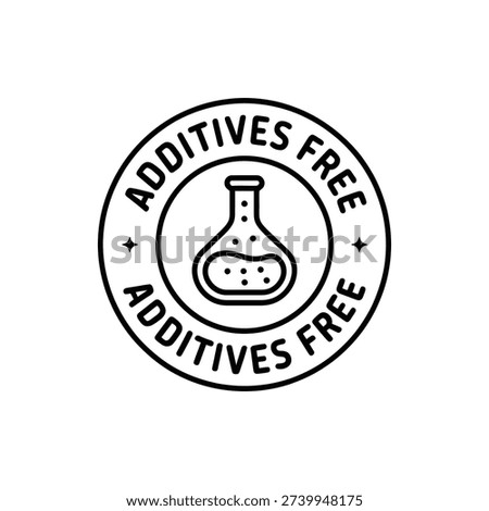 Additives free round emblem line art style vector illustration graphic design