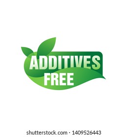 Additives free sticker (stamp) for healhty eco-friendly organic products designation - isolated icon