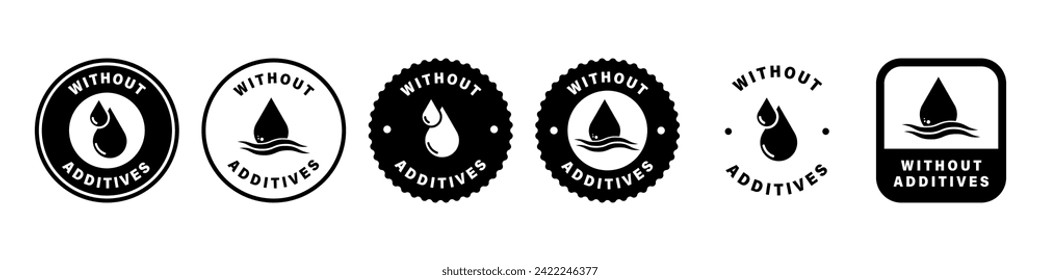 Additives Free - vector labels for food packaging. 